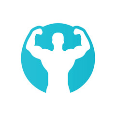 Strong Human Gym Logo Vector Illustration