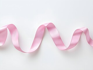 a design of a pink ribbon, a decorative element, on white background