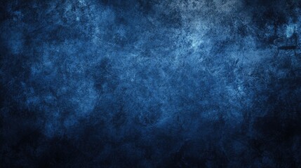 Naklejka premium Deep Ocean Hues: A Grunge-Inspired Dark Blue Watercolor Canvas