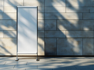 Minimalist Blank Roll-Up Banner Mockup in Modern Space