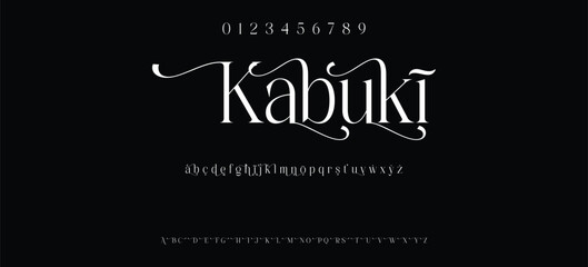 Luxury sharp serif display font vector
