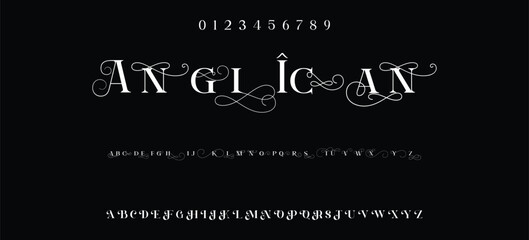 Luxury sharp serif display font vector