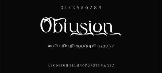 Luxury sharp serif display font vector