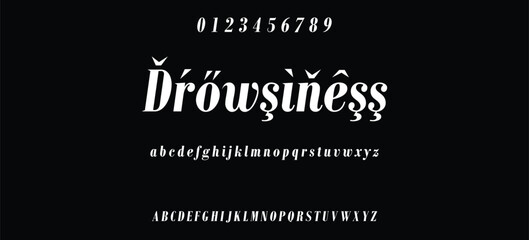 Luxury sharp serif display font vector