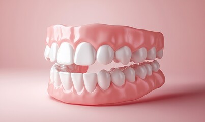Obraz premium A 3D model of teeth and gums, showcasing dental anatomy and health.