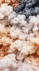 Colorful smoke swirls in shades of orange and blue form a unique frame. The center area remains empty, providing a placeholder for text or other visual elements.