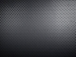 Intricate black perforated metal sheet with subtle light reflections, metal sheet texture, architecture