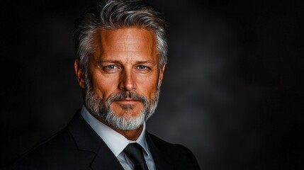 Fototapeta premium Portrait of a handsome mature man in a suit.