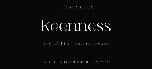 Elegant minimalist serif alphabet display font vector. Decorative typography style
