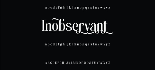 Elegant minimalist serif alphabet display font vector. Decorative typography style