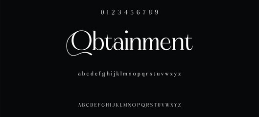 Elegant minimalist serif alphabet display font vector. Decorative typography style