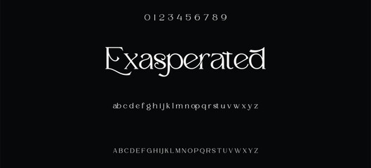 Elegant minimalist serif alphabet display font vector. Decorative typography style