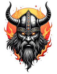 skull with horns and wings