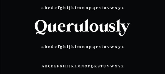 Elegant minimalist serif alphabet display font vector. Decorative typography style