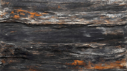 Weathered wooden planks exhibit a mesmerizing texture, featuring a rich dark patina and prominent wood grain, evoking a sense of aged elegance and rustic sophistication. Lichenous. Illustration