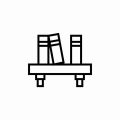 books shelf icon sign vector