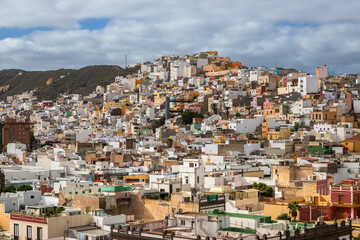 Obraz premium Exposure viewpoint of the city of Las Palmas, capital of Gran Canaria Spain