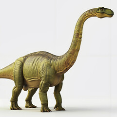Obraz premium A 3D rendering of a dinosaur with a long neck and long legs