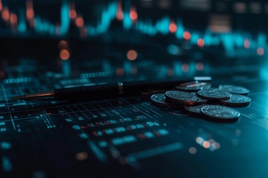 Money stack of gold coins in treasury deposit bank account savings. Concept of business economy and financial growth through investment in valuable assets.