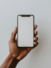 Blank Smartphone Screen Mockup in Hand