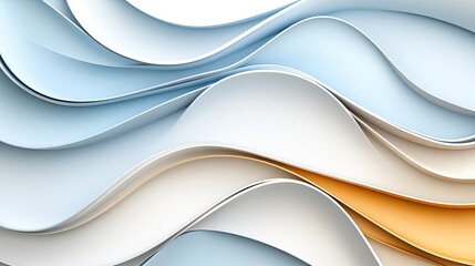 Obraz premium Soft edges and smooth shapes create a vibrant composition with flowing lines in light blue, orange, and pink hues, exuding modern elegance