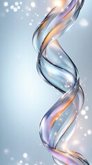 Soft edges and smooth shapes create a vibrant composition with flowing lines in light blue, orange, and pink hues, exuding modern elegance