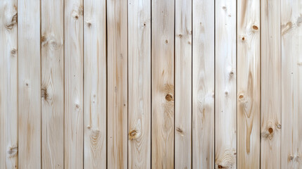 Fototapeta premium Light wooden wall with vertical planks showcasing natural textures and knots in a simple design atmosphere