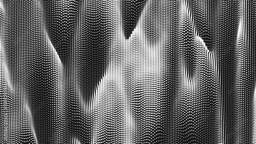 Wall mural point wave vertical threads texture. abstract dot background. technological cyberspace background.