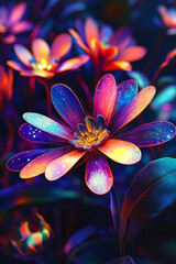 Fototapeta premium A close up of a colorful flower in a field of flowers