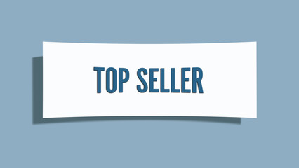 Top Seller. A card isolated on blue background.