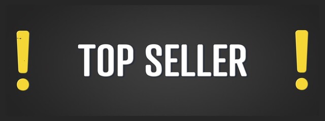 Fototapeta premium Top Seller. A blackboard with white text. Illustration with grunge text style.