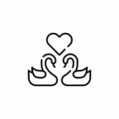 swans love heart romantic icon sign vector