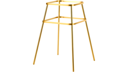 Gold-colored stool with a minimalistic design.