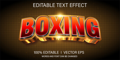 boxing vector text effect with modern style design