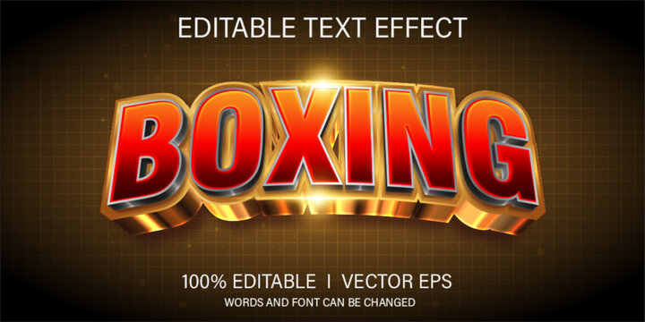boxing vector text effect with modern style design
