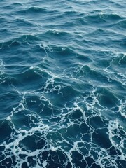 Deep blue ocean, churning waves, whitecaps, sea foam texture, wallpaper, surge
