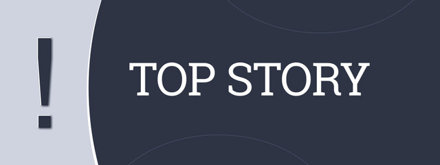 Top Story. A blue banner illustration with white text.