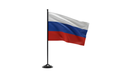 PNG, aving Russia flag, russia flag on flagpole, white background, national flag of russia