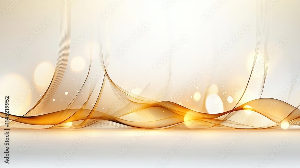 Wall mural a background of blurred golden lights sparkling softly, creating a warm and inviting ambiance on whi
