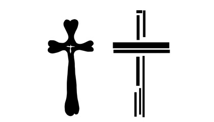 Pair of cross silhouette, christ, catholic, love