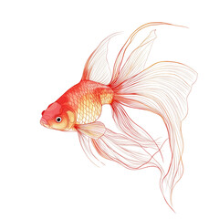 Fototapeta premium goldfish isolated on white background