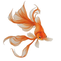 Fototapeta premium goldfish isolated on white background