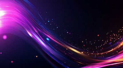 Fototapeta premium Vibrant abstract swirl of colors with dynamic light effects in a dark background