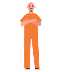 bald muscular prisoner