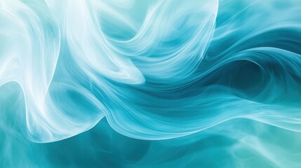 Abstract swirling turquoise and white waves