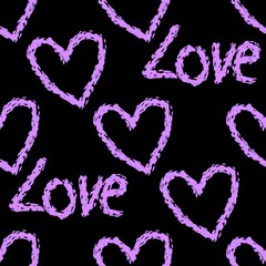 Valentine hearts seamless 14 February love pattern for wrapping paper