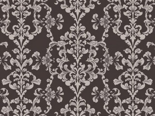 Obraz premium Elegant and intricate damask seamless vector pattern design perfect for background, wallpaper, packaging, and textile, design, packaging, wallpaper