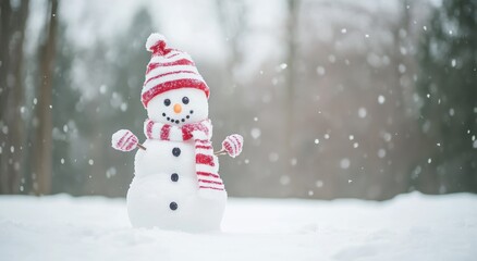 Obraz premium Snowy Winter Snowman