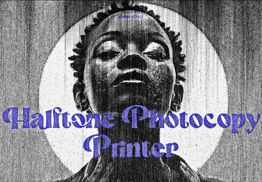 Halftone Photocopy Old Printer Photo Effect