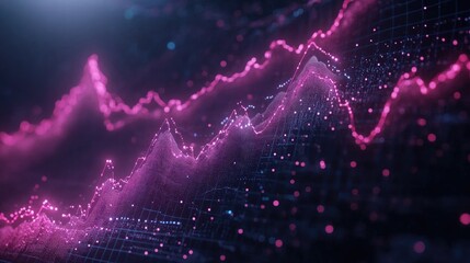 Dynamic Financial Data Visualization in Pink and Purple Hues
